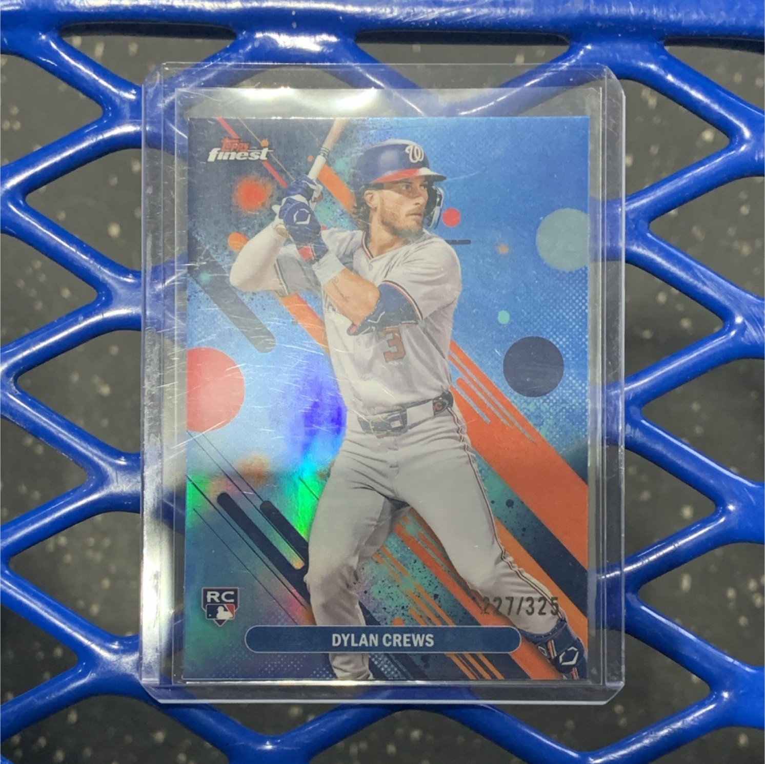 Topps Finest 2025 Dylan Crews #34 Sky Blue Refractor /325 Nationals Rookie