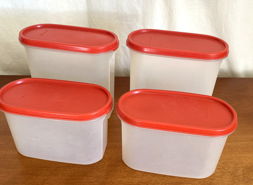 Set of 4 Tupperware Modular Mates Containers #1613 #3 & #1612 #2 with Lids USA