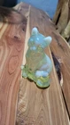Fenton   Sitting Cat Topaz Opalescent – Vaseline  UV Reactive....STUNNING!