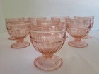 Vintage Anchor Hocking Annapolis footed dessert Cups Rosewater Pink