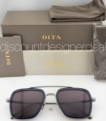 DITA Flight 006 Sunglasses Silver Smoke Gray Dark Gray Lens 52mm