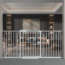 Extra Wide Walk Through Baby Gate with Door, 62-67 Inch Wide Presure Mounted ...