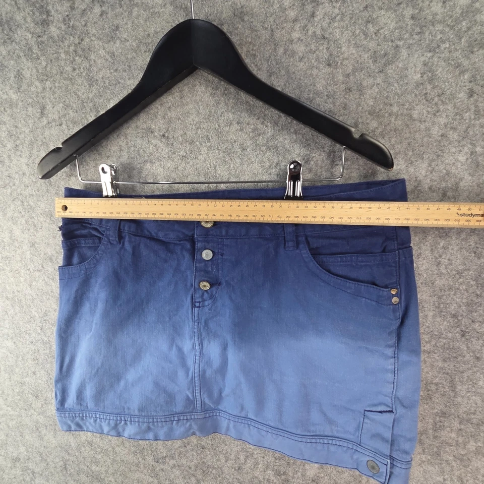 Falda Rip Curl Mujer Mediana Azul Botón Mosca Denim Bolsillos 13725 Foto 3 de 4