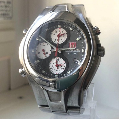 #ad Rare HONDA 1 100 Chronograph Watch Wristwatch Tachymeter 1 100 Used in japan JP $389.50