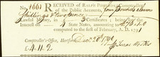 CT HARTFORD Connecticut July 23, 1790 Comptroller’s Office Interest Certificate CT HARTFORD Connecticut July 23, 1790 Comptroller’s Office Interest Certificate