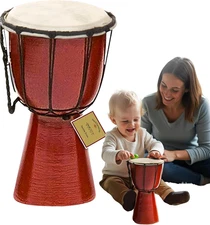Drums Djembe Drum Djembe Jembe Is a Rope- Goat Skin Covered Goblet Drum Played b