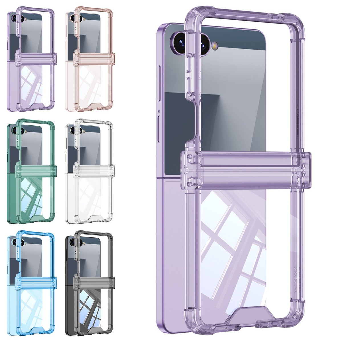 GALAXY ZFlip5 カバー付きジャンク for Samsung Galaxy Z Flip 7 6 5 4 Shockproof Clear Hinge Case