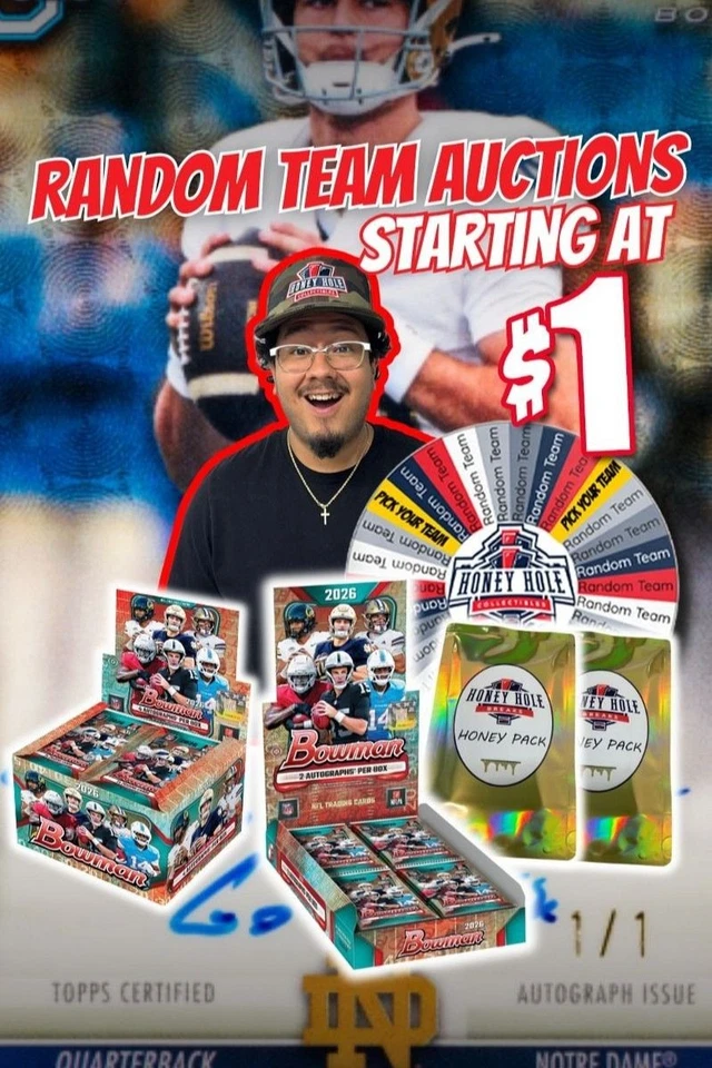 FOOTBALL BREAKS, 26 Bowman Football & Honey Packs at $1!