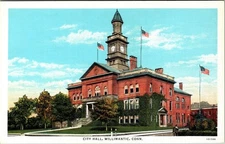 Willimantic CT-Connecticut, City Hall, Exterior, Vintage Postcard