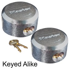 Candados de grillete oculto Master Lock - (2) cerraduras similares con llave con 4 llaves, 6271KA-2