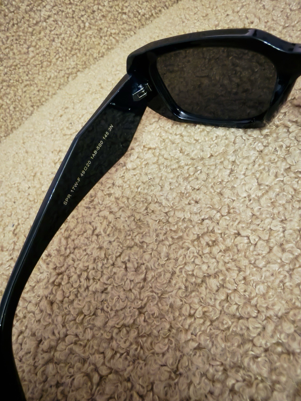 Prada Milano Black Rectangular Sunglasses Designer Shades Italy thumbnail 4