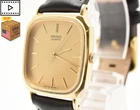 Vintage 1985 [Exc+5] SEIKO 7431-5440 Chariot Gold Square Mens Quartz Watch JAPAN