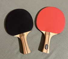 Stiga Play the Best Set of 2 Ping Pong / Tennis Table Paddles Black and Red Used