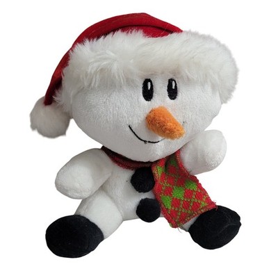 Dan Dee Snowman Plush Holiday Small White Excellent Santa Hat Scarf 2009 7''