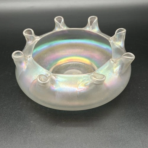 Vintage Unsigned Possibly Carder Steuben Verre De Soie Flower Bowl