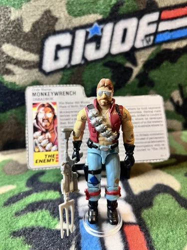 1986 Vintage Hasbro Cobra Monkeywrench Excellent Condition Complete w/ File Card