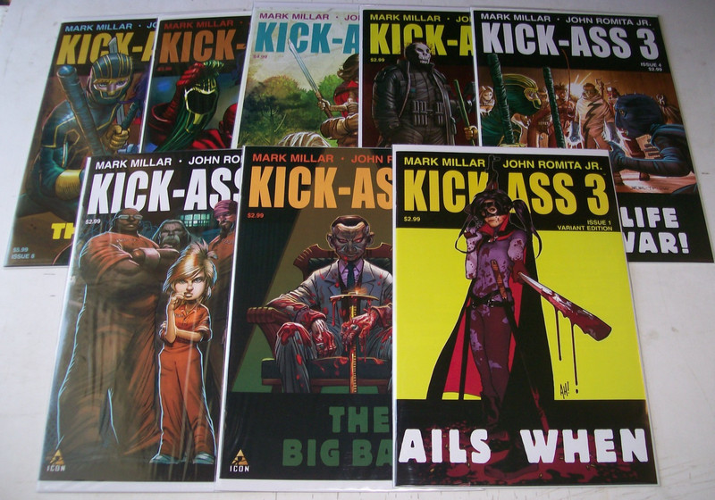 Kick Ass 3 #1 2 3 4 5 6 7 8 1-8 complete series Marvel 2013 Millar Romita Jr
