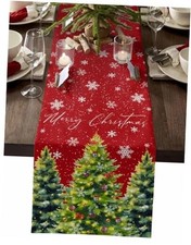 Christmas Table Runner Christmas Tree Christmas Table 13x72Inch Red Green