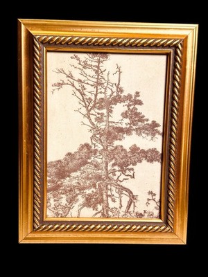 Vintage Gold Tabletop Frame Portrait Orientation/ Ernest Haskell Print/5x7