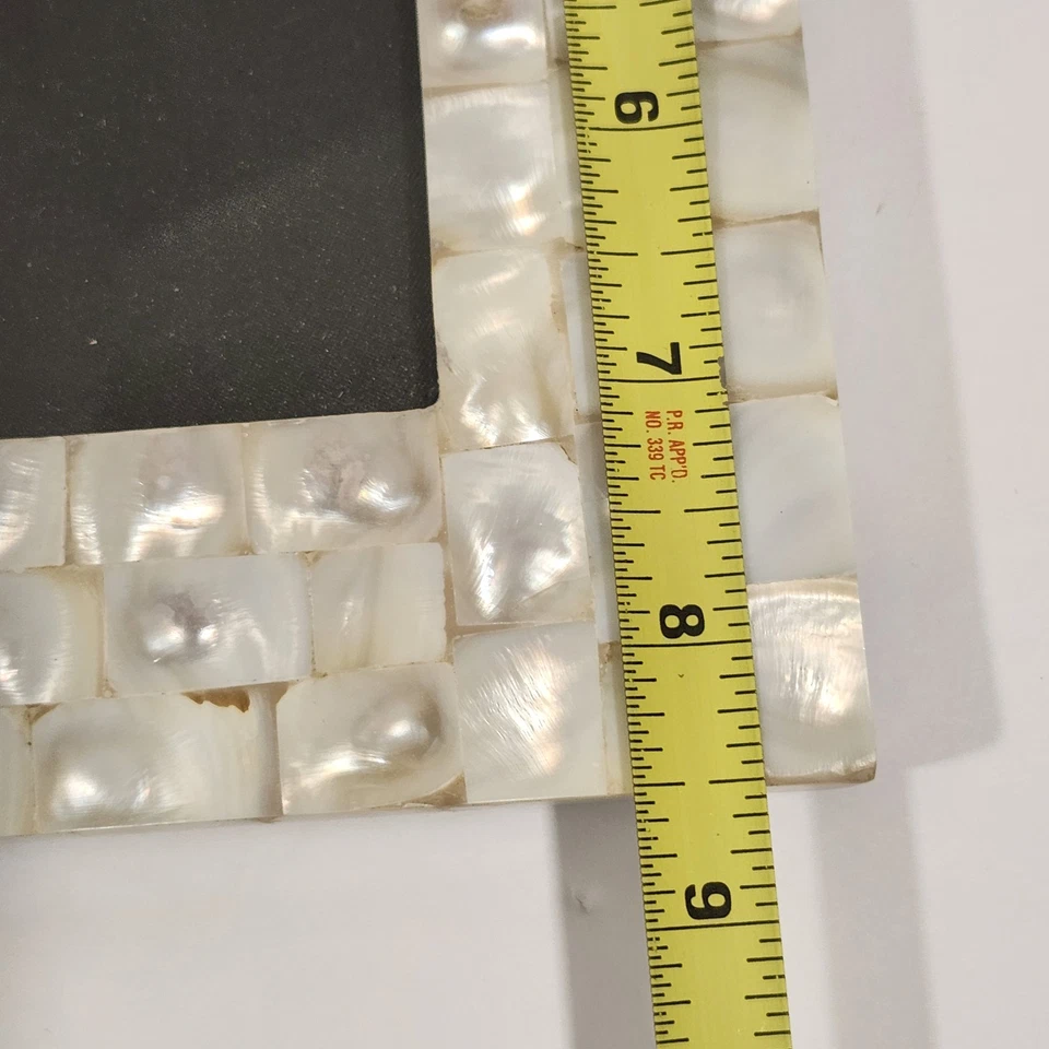 Mother of Pearl Mosaic Picture Frame 5x7 White Shell Inlay Coastal Decor - Image 4 of 4