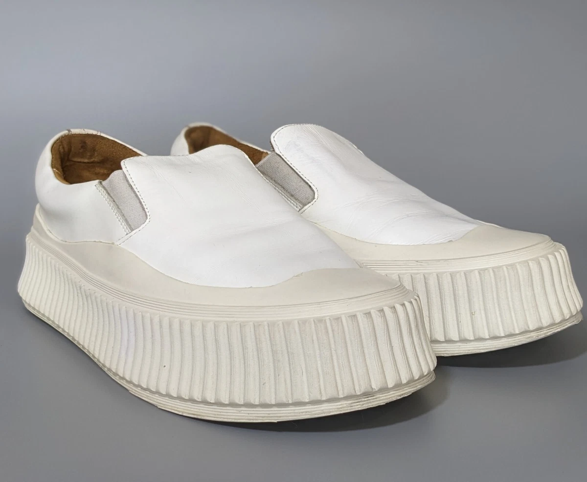 Jil Sander White Platform Sneakers