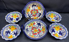Lot of 6 Pieces ~ Mexican Pottery "ALBA" (2) Lug Handle Bowls  (4) Salsa Bowls