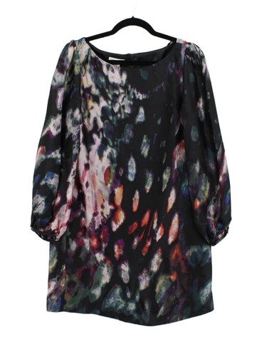Monsoon Women's Midi Dress UK 12 Black Silk with Polyester A-Line