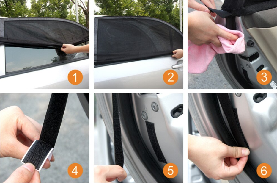TIROL 2PC Mesh UV Protection Car Rear Side Window Sunshade Size XL ...