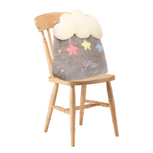 SOGA Soft Triangular Plush Wedge Lumbar Stuffed Comfy Cute Star Cushion Grey - Picture 2 of 12