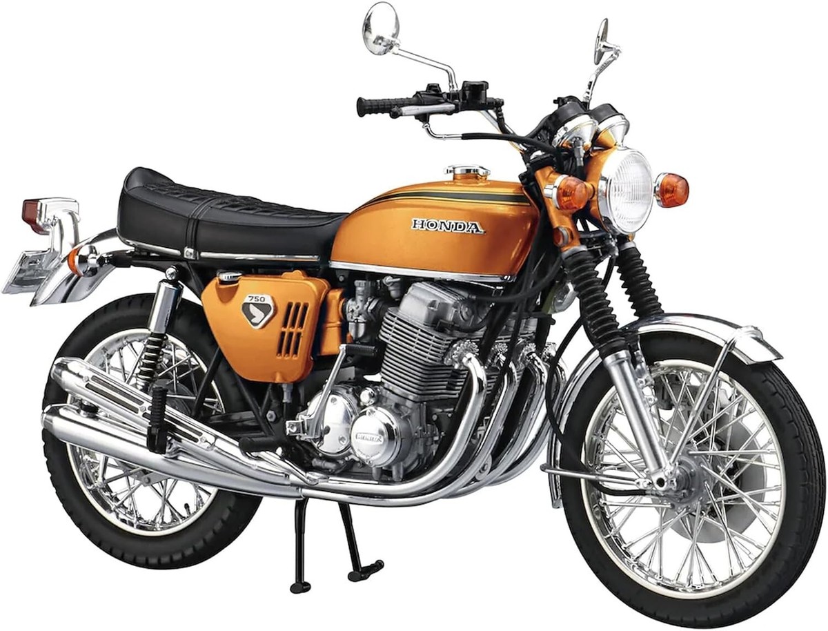 ディアゴスティーニ 1/4 CB750 キャンディーゴールド AOSHIMA 1/12 Honda CB750 Dream CB750 FOUR'69 (Candy Gold