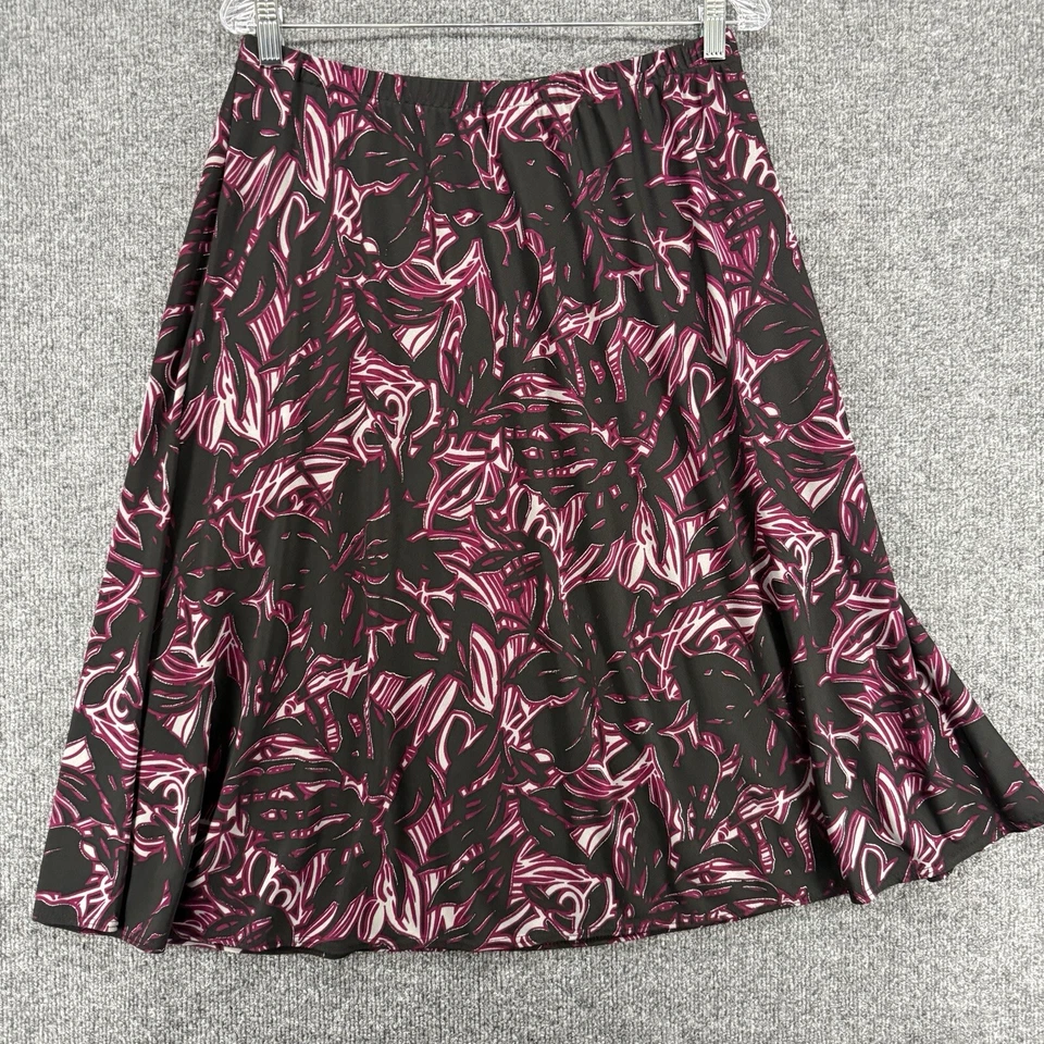 Falda Chicos Mujer L Negra Púrpura Floral Pull On Fluida Años 90 Hada Grunge Modesta Foto 3 de 4