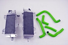Aluminum Radiator Green Hose For 1995-2006 Kawasaki KDX200 1997-2005 KDX220R