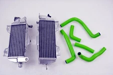 Aluminum Radiator Green Hose For 1995-2006 Kawasaki KDX200 1997-2005 KDX220R