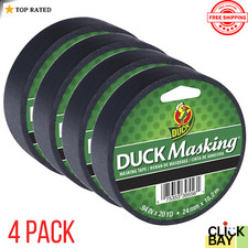 Duck Brand Black Masking Tape, 0.94 in. x 20 yd 4 PACK .
