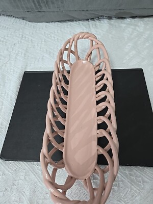 VNTG Eucalyptus Stoneware Bread Fruit Basket Warmer Server Unbranded Dusty Pink