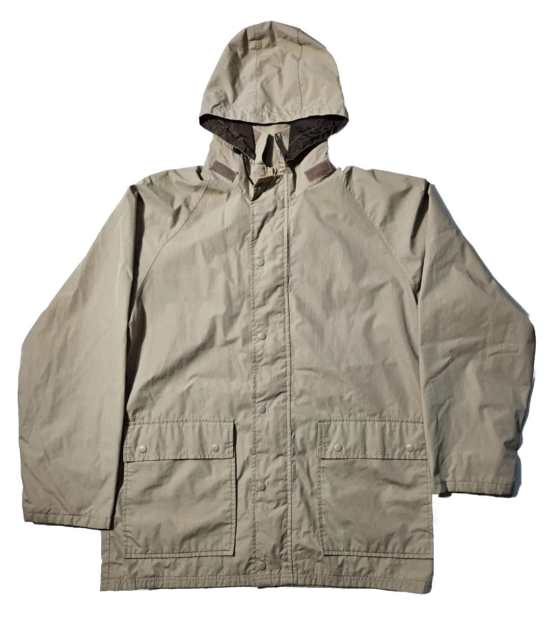 Orvis Vintage Men's Waterproof Tan Full Zip Hooded Fishing Jacket Size Medium