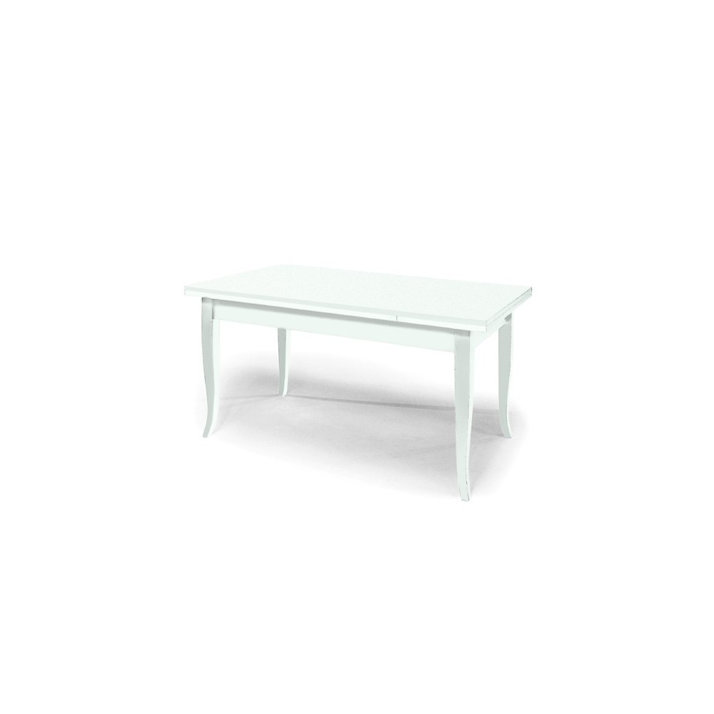 Mesa Rectangular Extensible 2 Extensiones Blanco Matt Arte Pobre Casa BAR