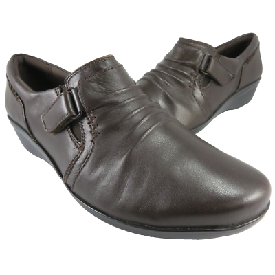 Clarks Everlay CODA Loafers Womens Size Brown Leather Slip-On