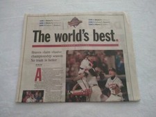 Atlanta Braves Win World Series / The Greenville News / October 31, 1995