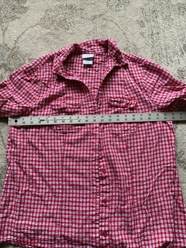 jaclyn smith woman’s Plaid pink red Linen Blend collared button-down top size xl - Picture 6 of 7