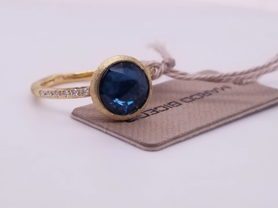 Anel empilhável MARCO BICEGO Jaipur Color Collection ouro 18K topázio azul 7 - Imagem 2 de 4