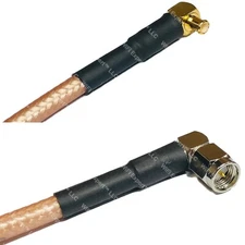 RG400 MCX MALE ANGLE to SMA MALE ANGLE RF Cable FAST-SHIP LOT