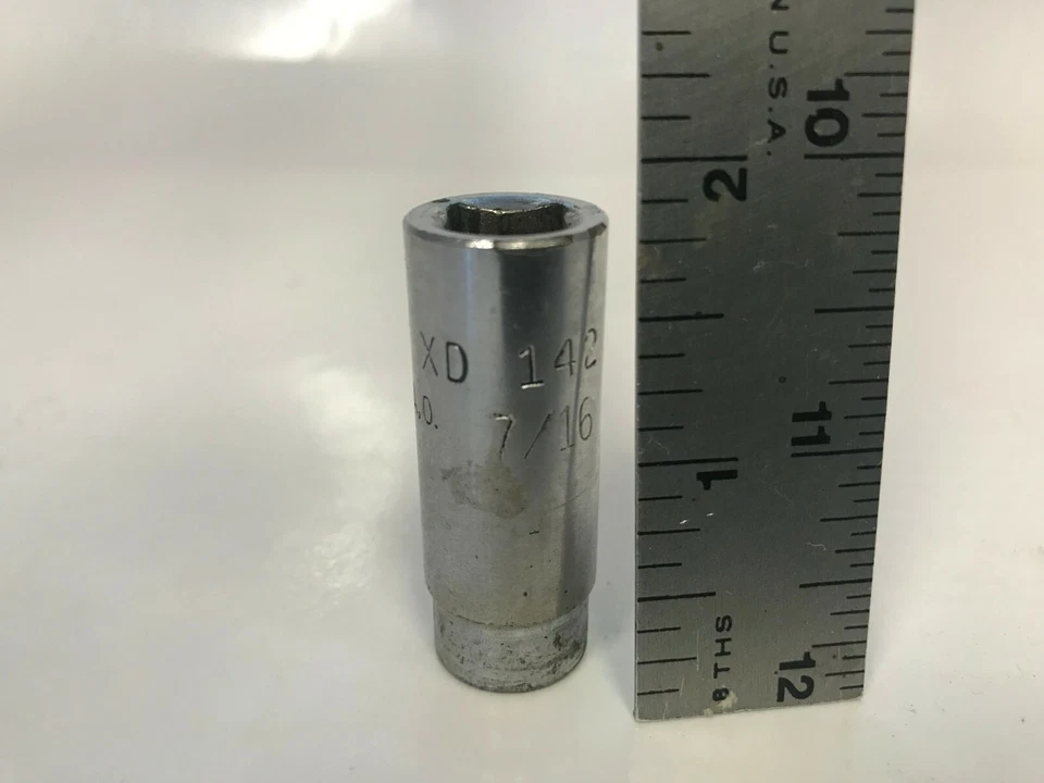 Mac Tools 7/16" Twelve Point Deep Well Socket 3/8" Drive # XD 142 - Image 3 of 3