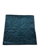 Teal Quilted Decorative Cushion Cover 20"x20" Velour Fabric Throw Pillowcase