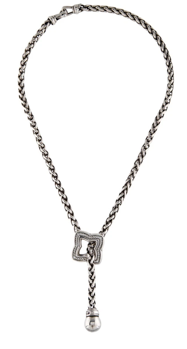David Yurman Diamond Lariat Necklace eBay