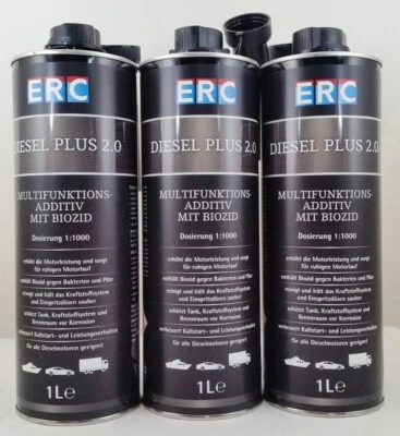 ERC Diesel Plus 2.0 Biozid 3x 1L für Dieselkraftstoffe PKW Caravan Boote Marine