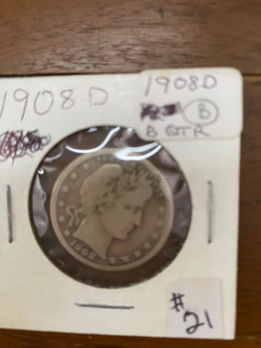 1908-D 25C- Barber  QUARTER ***