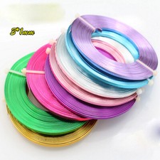 5M Flat Metal Aluminum Wire Jewelry Making Florist DIY Crafts 3mm Wide 1mm Thick