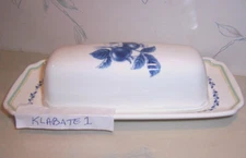 NEW Noritake Epoch GOURMET BLUE Covered Butter Dish - Tray / LINER - NEW IN BOX