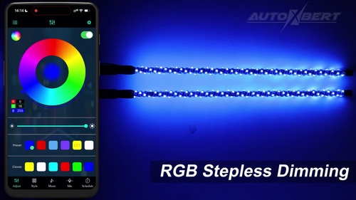 3FT-2PC LED Whip Lights Spiral RGB Light Antenna Whips ATV Remote APP Control - Video 1 of 1